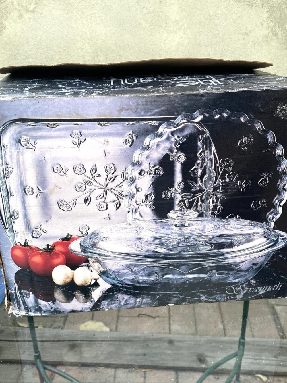 Anchor Hocking Savannah The Toscany Collection 4 Piece Crystal Oven Set Bakeware